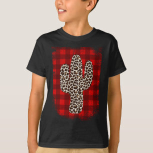 Buffalo Plaid Pattern Cactus Christmas T-Shirt