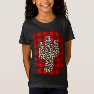 Buffalo Plaid Pattern Cactus Christmas T-Shirt