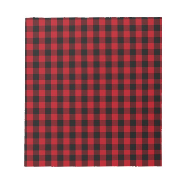 Buffalo Plaid Pattern in Red and Black Notepad (Front)