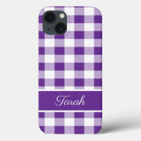 Buffalo Plaid Pattern Purple White Personalise