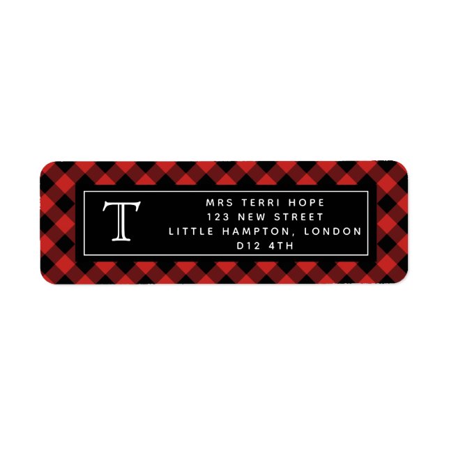 Buffalo Plaid Pattern Return Address Labels (Front)