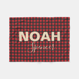 Buffalo plaid personalised blanket