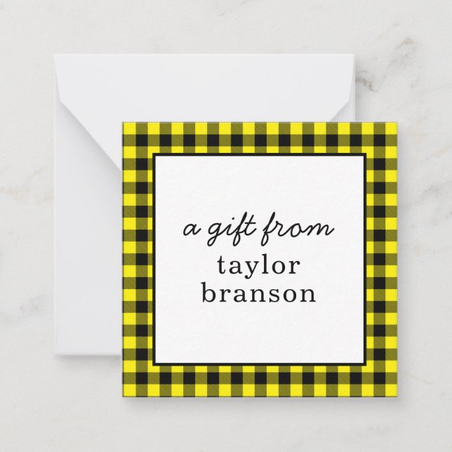 Buffalo Plaid Personalised Gift Enclosure Cards (Front)