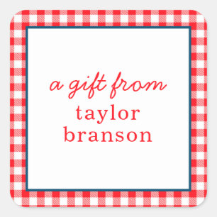 Buffalo Plaid Personalised Gift Stickers