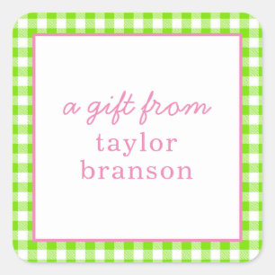 Buffalo Plaid Personalised Gift Stickers