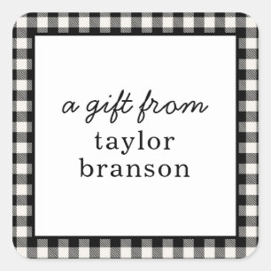 Buffalo Plaid Personalised Gift Stickers