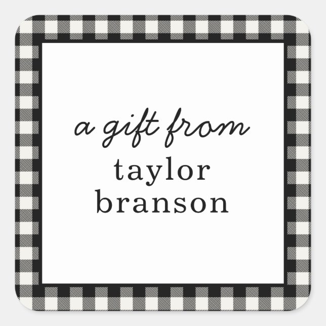 Buffalo Plaid Personalised Gift Stickers (Front)