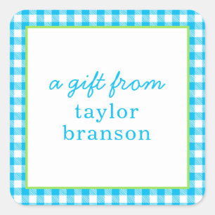 Buffalo Plaid Personalised Gift Stickers