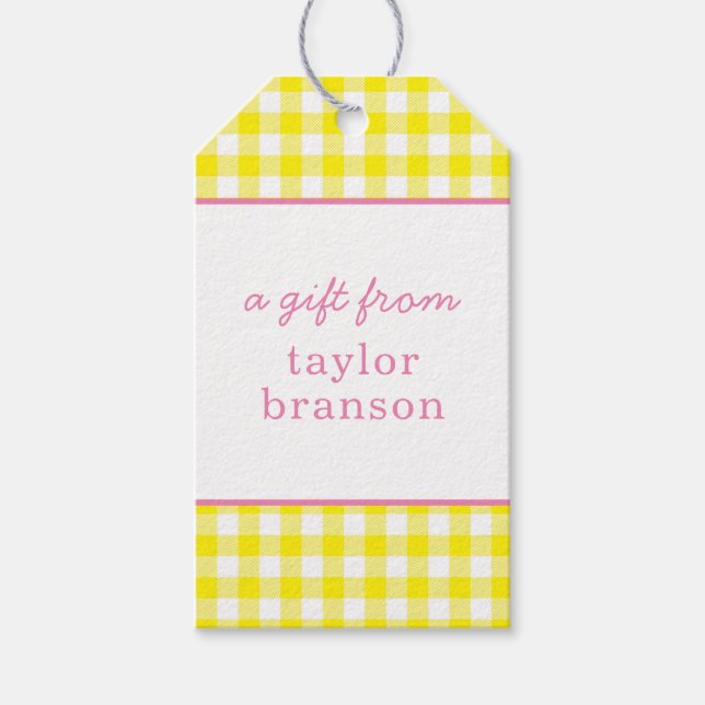 Buffalo Plaid Personalised Gift Tags (Front)