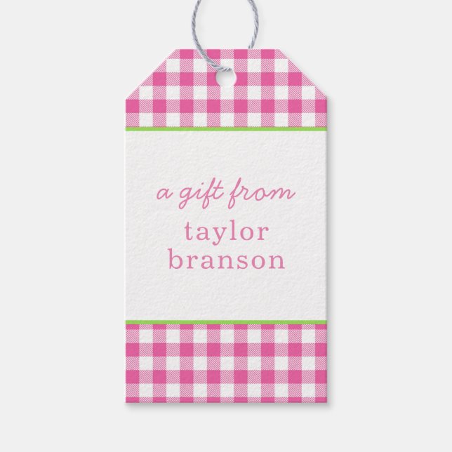 Buffalo Plaid Personalised Gift Tags (Front)