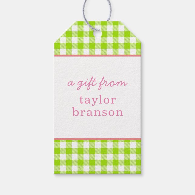 Buffalo Plaid Personalised Gift Tags (Front)