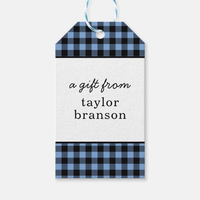 Buffalo Plaid Personalised Gift Tags (Front)