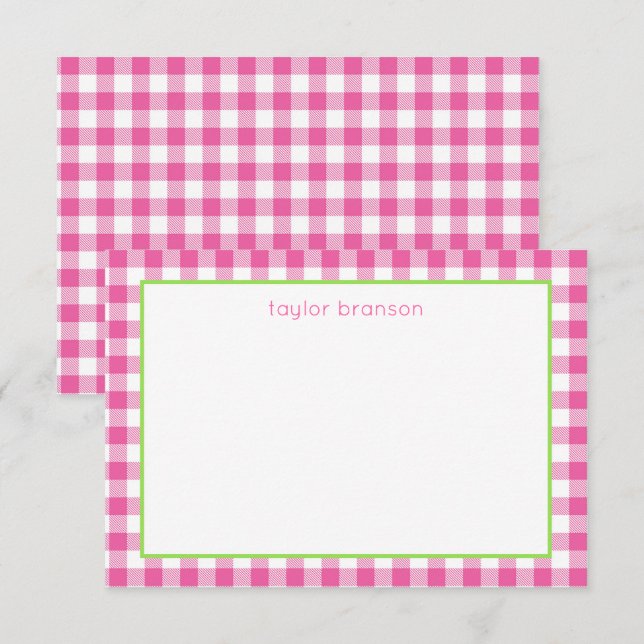 Buffalo Plaid Personalised Note Cards (Front/Back)