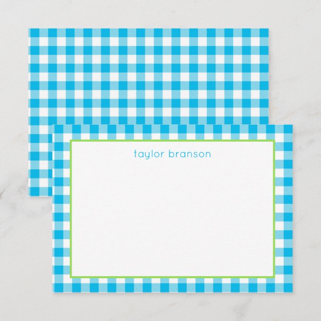 Buffalo Plaid Personalised Note Cards (Front/Back)