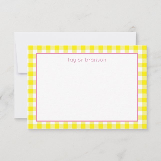 Buffalo Plaid Personalised Note Cards (Front)