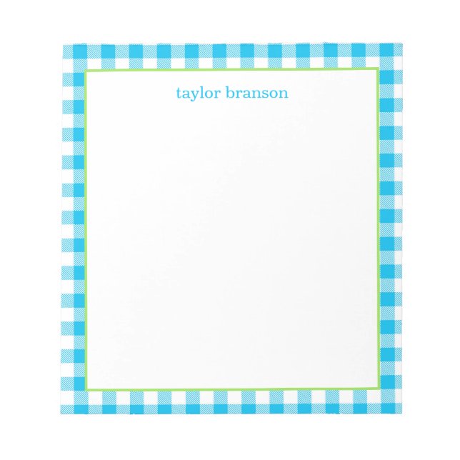 Buffalo Plaid Personalised Notepad (Front)