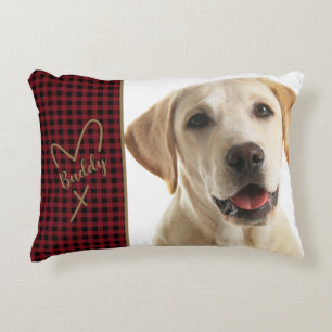 Buffalo Plaid Pet photo Accent Pillow