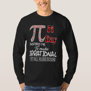 Buffalo Plaid Pi Symbol Pi Day Inspires Me Math T-Shirt
