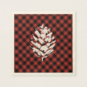 Buffalo Plaid Pinecone Napkin