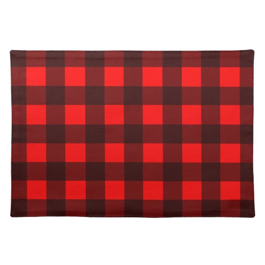 Buffalo Plaid Placemats, Red and Black Check Placemat Zazzle.co.uk