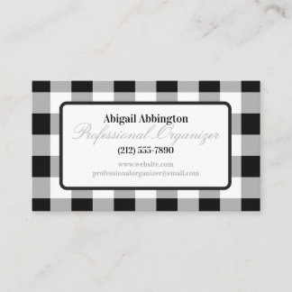 Buffalo Plaid Professional Organiser Business Card