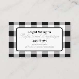 Buffalo Plaid Professional Organizer Business Card