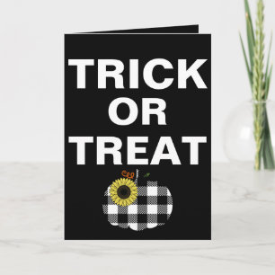 Buffalo Plaid Pumpkin With Sunflower Greeting Card