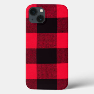 Buffalo Plaid Red and Black Trendy iPhone 13 Case