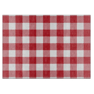 Buffalo Plaid - Red and White Cutting Board