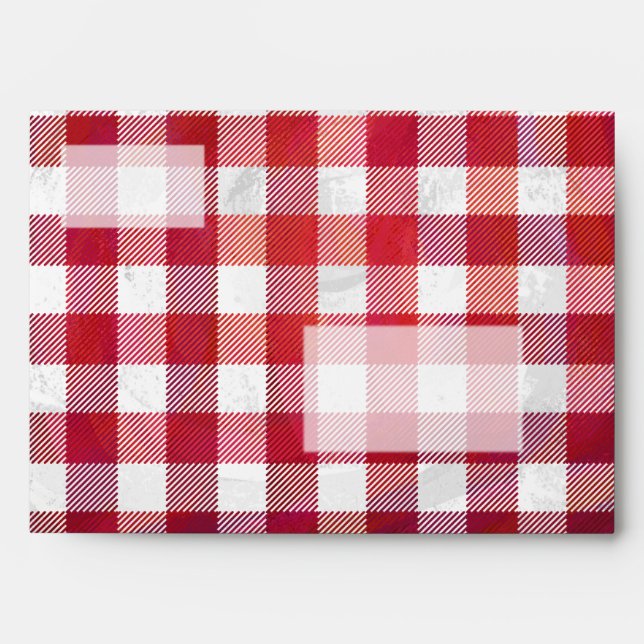 Buffalo Plaid Red and White Envelopes (Front)