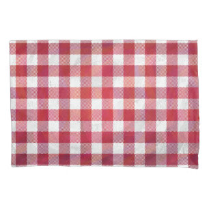 Buffalo Plaid Red and White Pillowcase