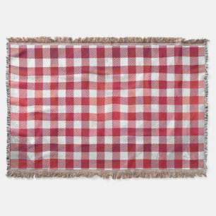 Buffalo Plaid Red and White Throw Blanket