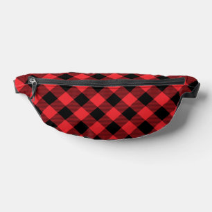 Buffalo Plaid Red Black Check Bum Bags