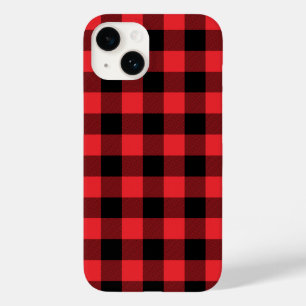 Buffalo Plaid Red Black Check Case-Mate iPhone 14 Case
