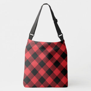 Buffalo Plaid Red Black Check Crossbody Bag