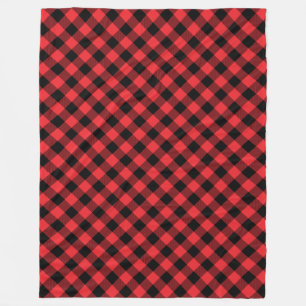 Buffalo Plaid Red Black Check Fleece Blanket