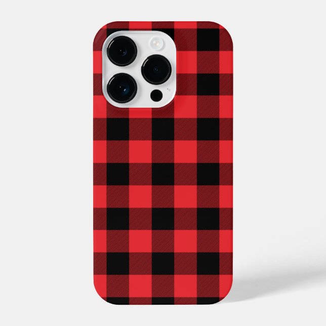 Buffalo Plaid Red Black Check iPhone Case (Back)