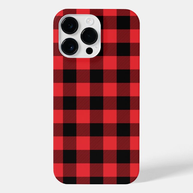 Buffalo Plaid Red Black Check iPhone Case (Back)