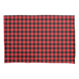 Buffalo Plaid Red Black Check Pillowcase