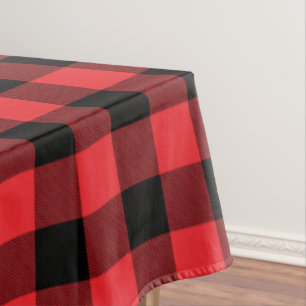 Buffalo Plaid Red Black Check Tablecloth