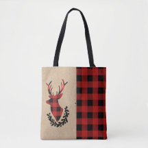 Buffalo Plaid Red Rustic Stag