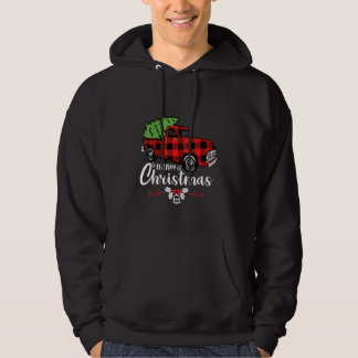 Buffalo Plaid Red Truck Christmas Tree Hoodie