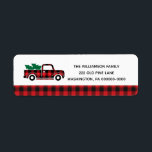 Buffalo Plaid Red Vintage Truck Christmas Address<br><div class="desc">Buffalo Plaid Red Vintage Truck Christmas Return Address label - What a lovely way to add a festive touch to your correspondence. Return address label features a red buffalo plaid vintage truck carrying Christmas trees. Address label is part of a collection. Designed by Beverly Arena-Bainbridge Homespun Cottage Designs E: homespuncottagedesigns@gmail.com...</div>