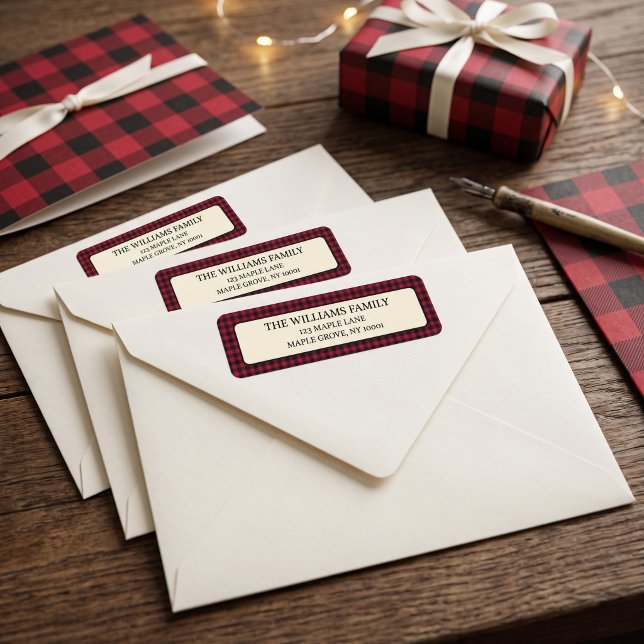 Buffalo Plaid Return Address Labels (Creator Uploaded)