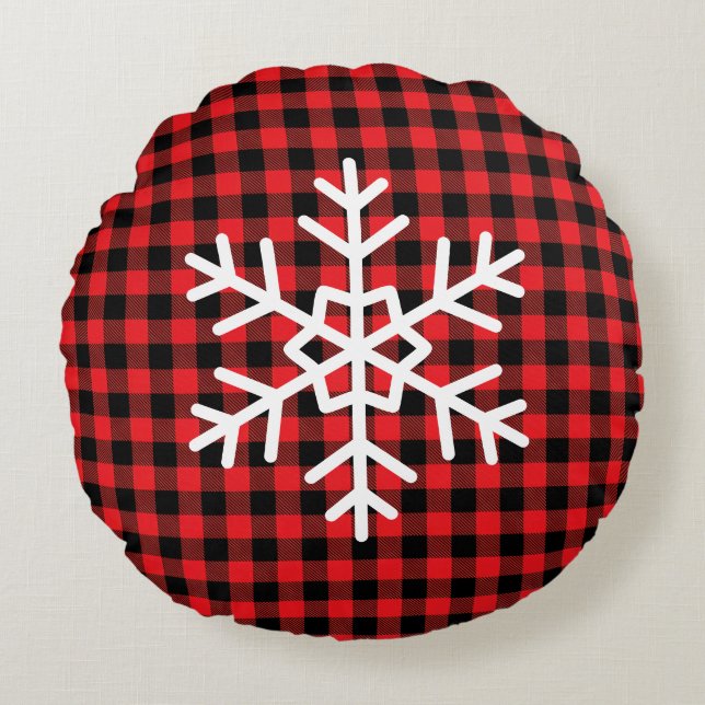 Buffalo Plaid Round Cushion (Front)
