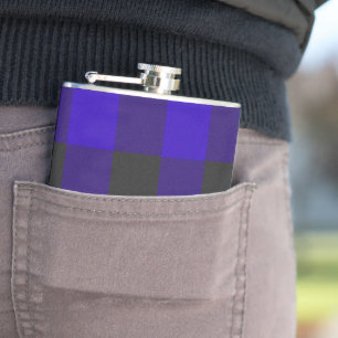 Buffalo Plaid Royal Blue Check Hip Flask