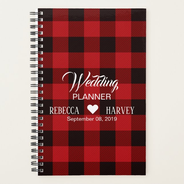 buffalo plaid rustic winter wedding planner (Front)