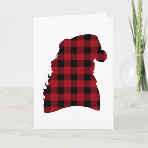 Buffalo Plaid Santa Silhouette Christmas Card