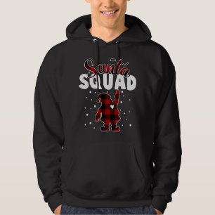 Buffalo Plaid Santa Squad Christmas Family Matchin Hoodie