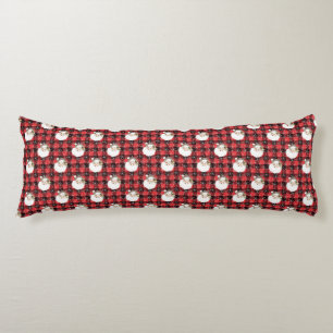 Buffalo Plaid Santa with Snowflakes & Stars Body Cushion